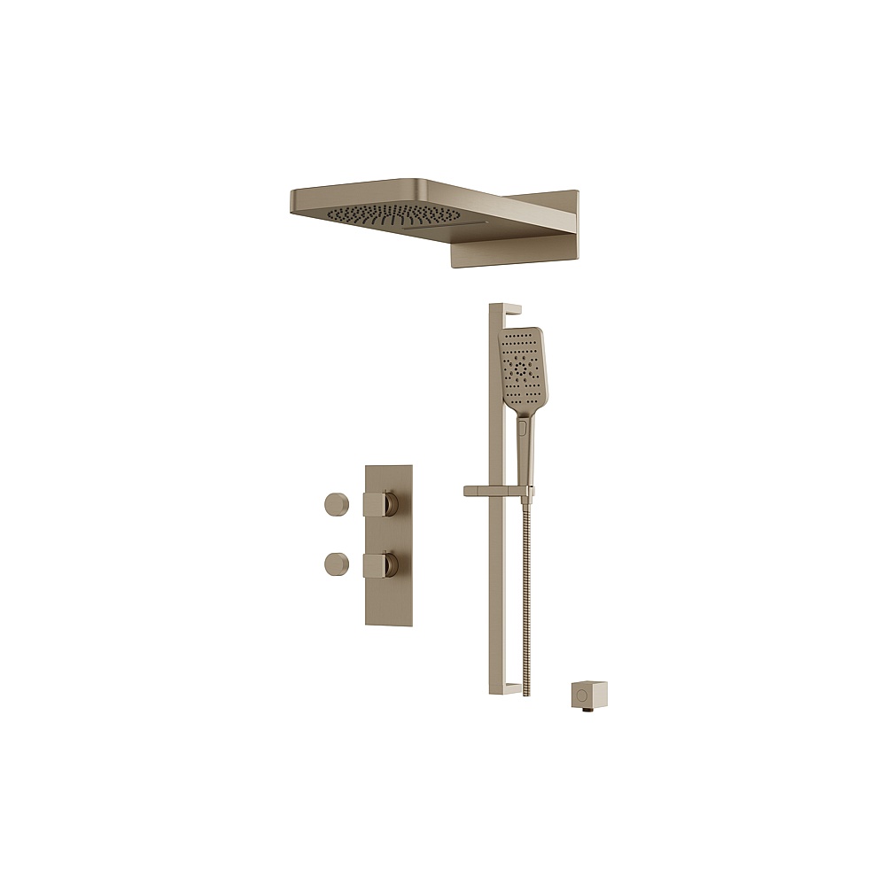 Aquabrass ABSZMIAMIBOX04GBN Miamibox Shower Faucet 3-Way Non Shared - Brushed Nickel