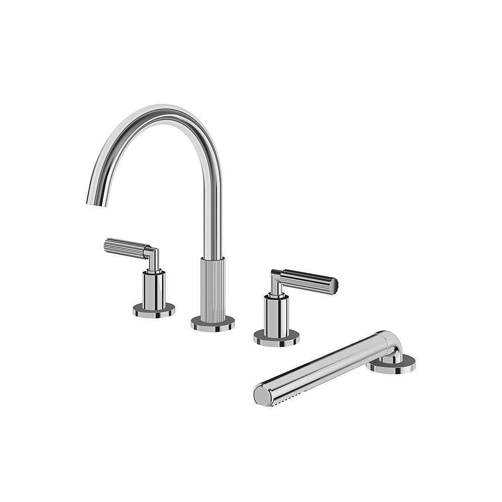 Aquabrass ABFB49018PC Montebello 4 Piece Tub Filler with Handshower - Polished Chrome