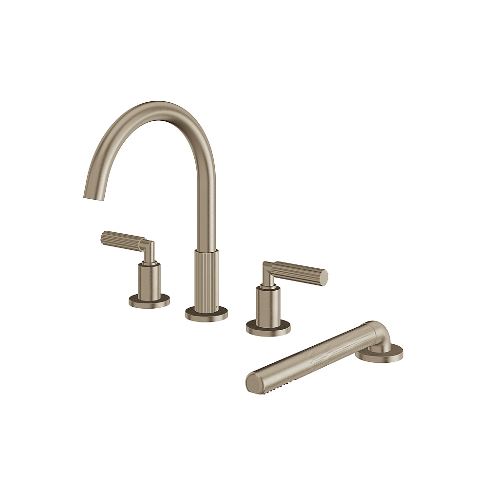 Aquabrass ABFB49018BN Montebello 4 Piece Tub Filler with Handshower - Brushed Nickel