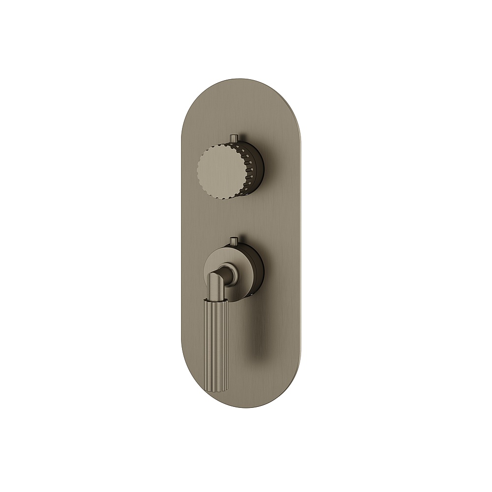 Aquabrass ABSTR3149BBC Montebello Trim Set for T12001 Valve - Brushed Black Chrome