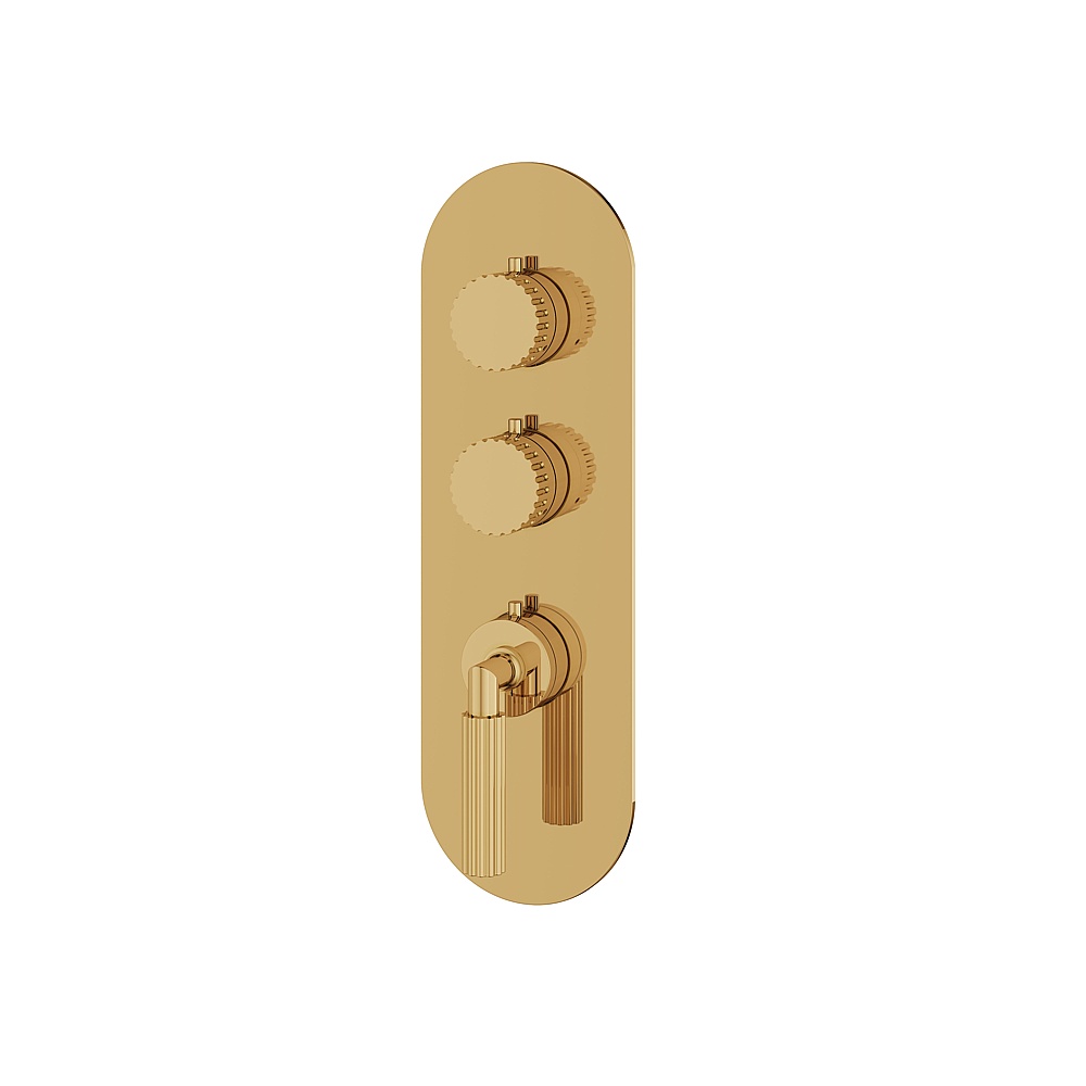 Aquabrass ABSTR3249PGD Montebello Trim Set for T12002 Valve - Polished Gold