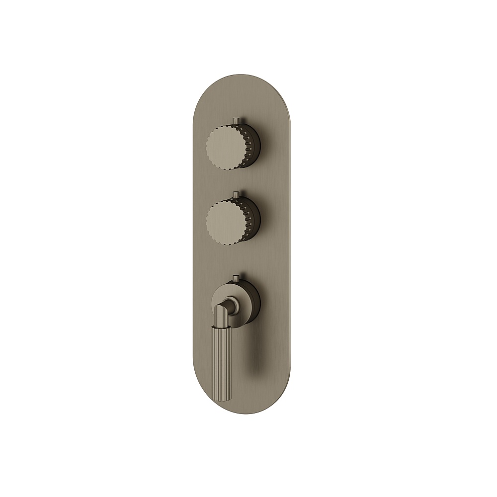 Aquabrass ABSTR3249BBC Montebello Trim Set for T12002 Valve - Brushed Black Chrome