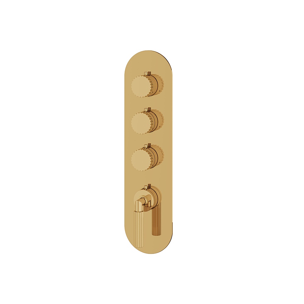 Aquabrass ABSTR3349PGD Montebello Trim Set for T12003 Valve - Polished Gold