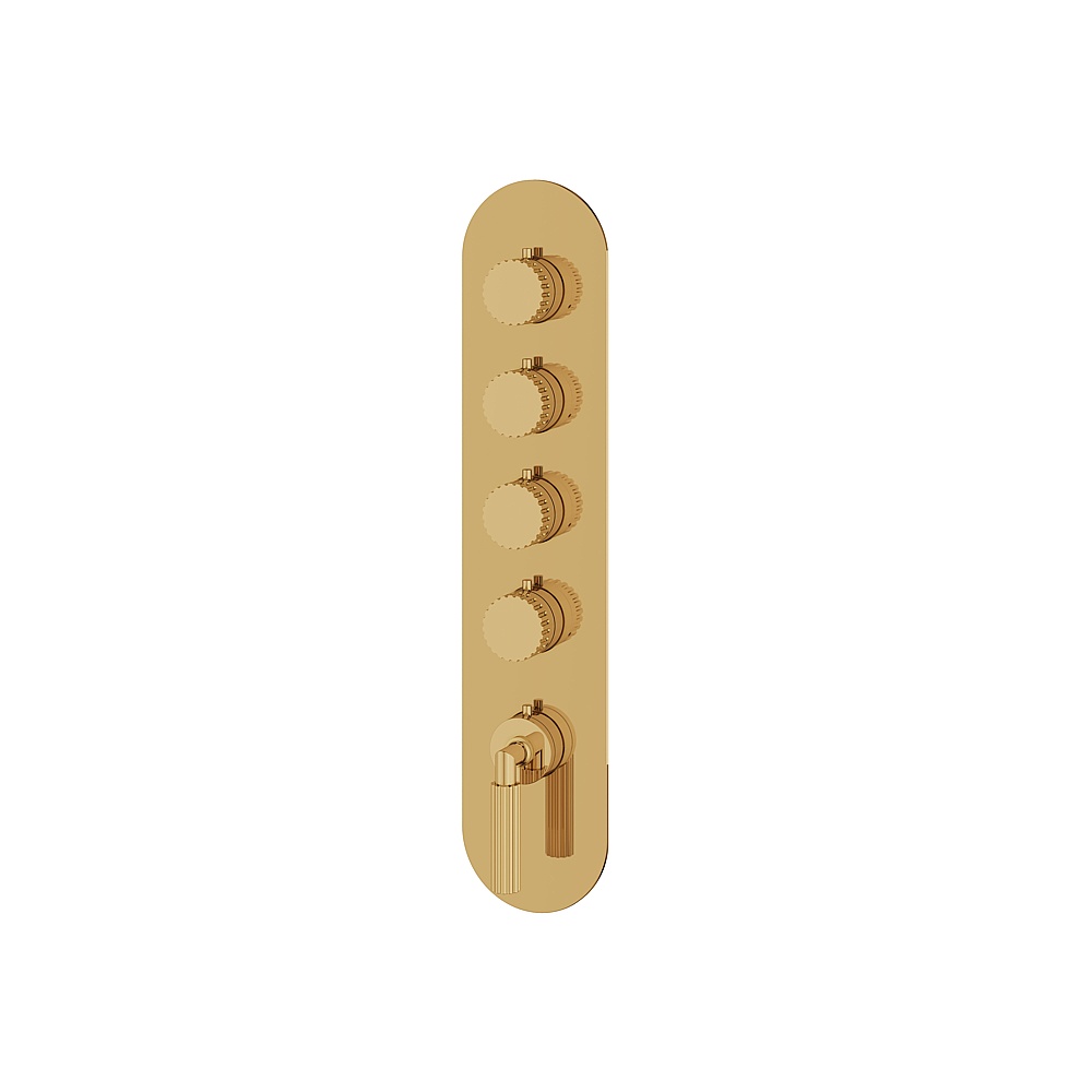 Aquabrass ABSTR3449PGD Montebello Trim Set for T12004 Valve - Polished Gold