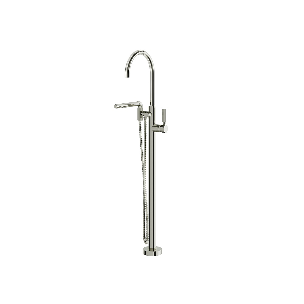 Aquabrass ABFB49085PN Montebello Floor Tub Filler with Handshower - Polished Nickel