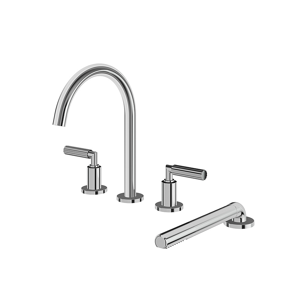Aquabrass ABFB50018PC MonteCarlo 4 Piece Tub Filler with Handshower - Polished Chrome