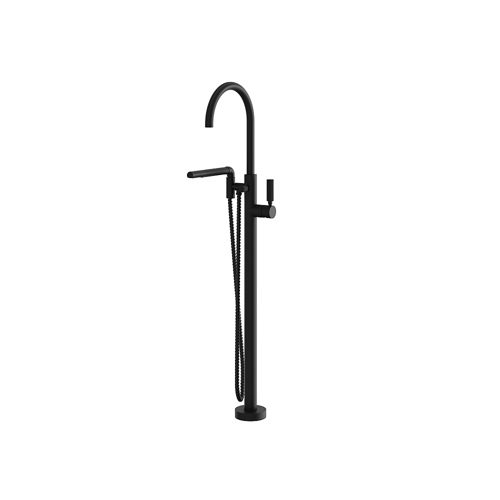 Aquabrass ABFB50085BK MonteCarlo Floor Tub Filler with Handshower - Black
