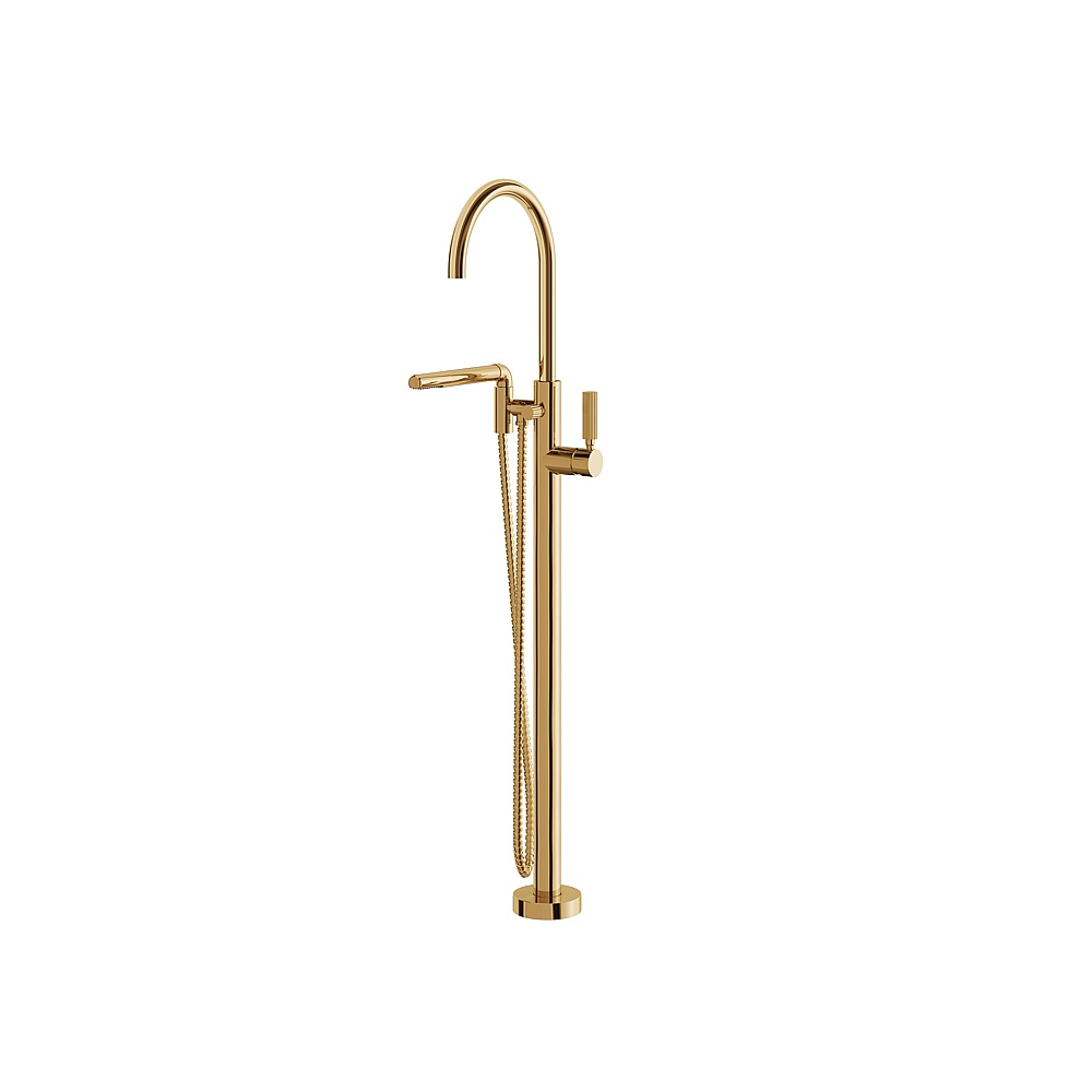 Aquabrass ABFB50085PGD MonteCarlo Floor Tub Filler with Handshower - Polished Gold