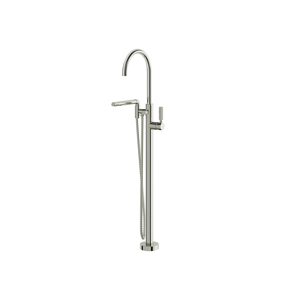 Aquabrass ABFB50085PN MonteCarlo Floor Tub Filler with Handshower - Polished Nickel