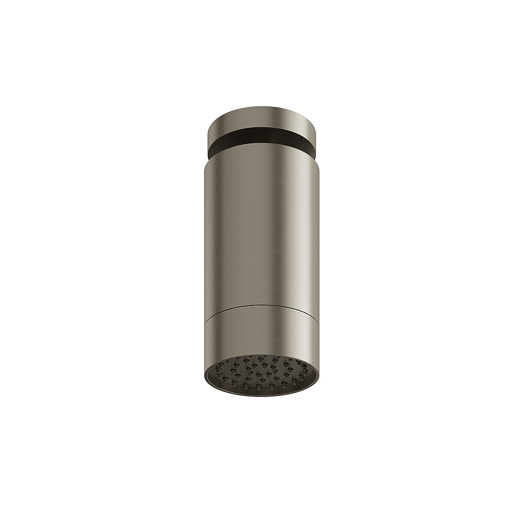 Aquabrass ABSCSPS65BBC Rainhead with Ceiling Arm-Smooth Ring - Brushed Black Chrome