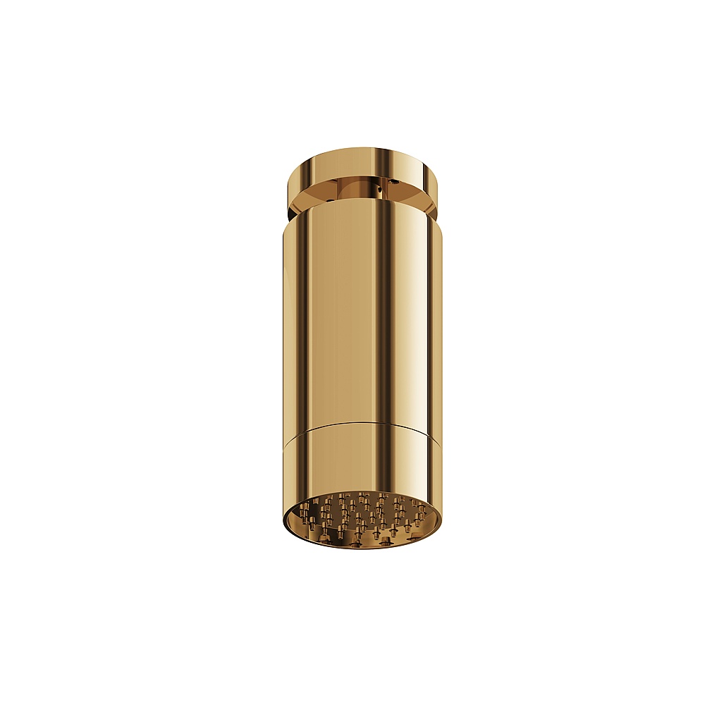 Aquabrass ABSCSPS65PGD Rainhead with Ceiling Arm-Smooth Ring - Polished Gold
