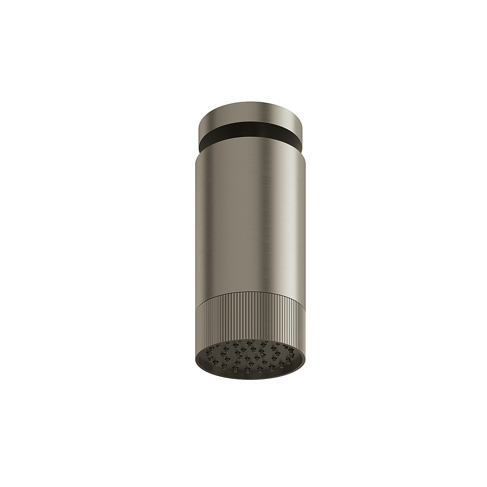 Aquabrass ABSCSPT65BBC Showerhead with Ceiling Arm-Textured Ring - Brushed Black Chrome