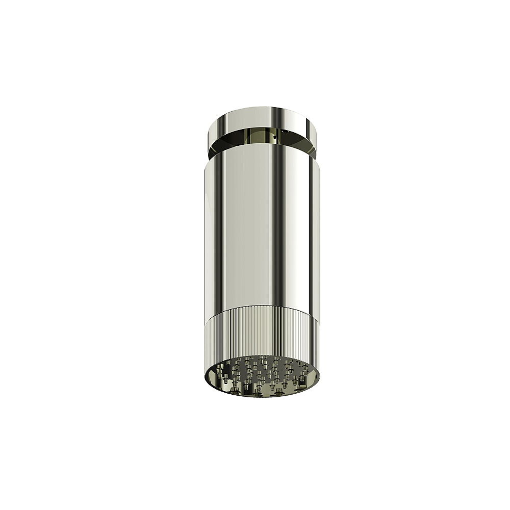 Aquabrass ABSCSPT65PN Showerhead with Ceiling Arm-Textured Ring - Polished Nickel