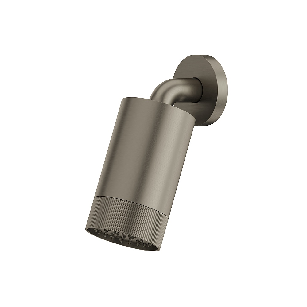Aquabrass ABSCSPT67BBC Showerhead with Wall Arm-Textured Ring - Brushed Black Chrome