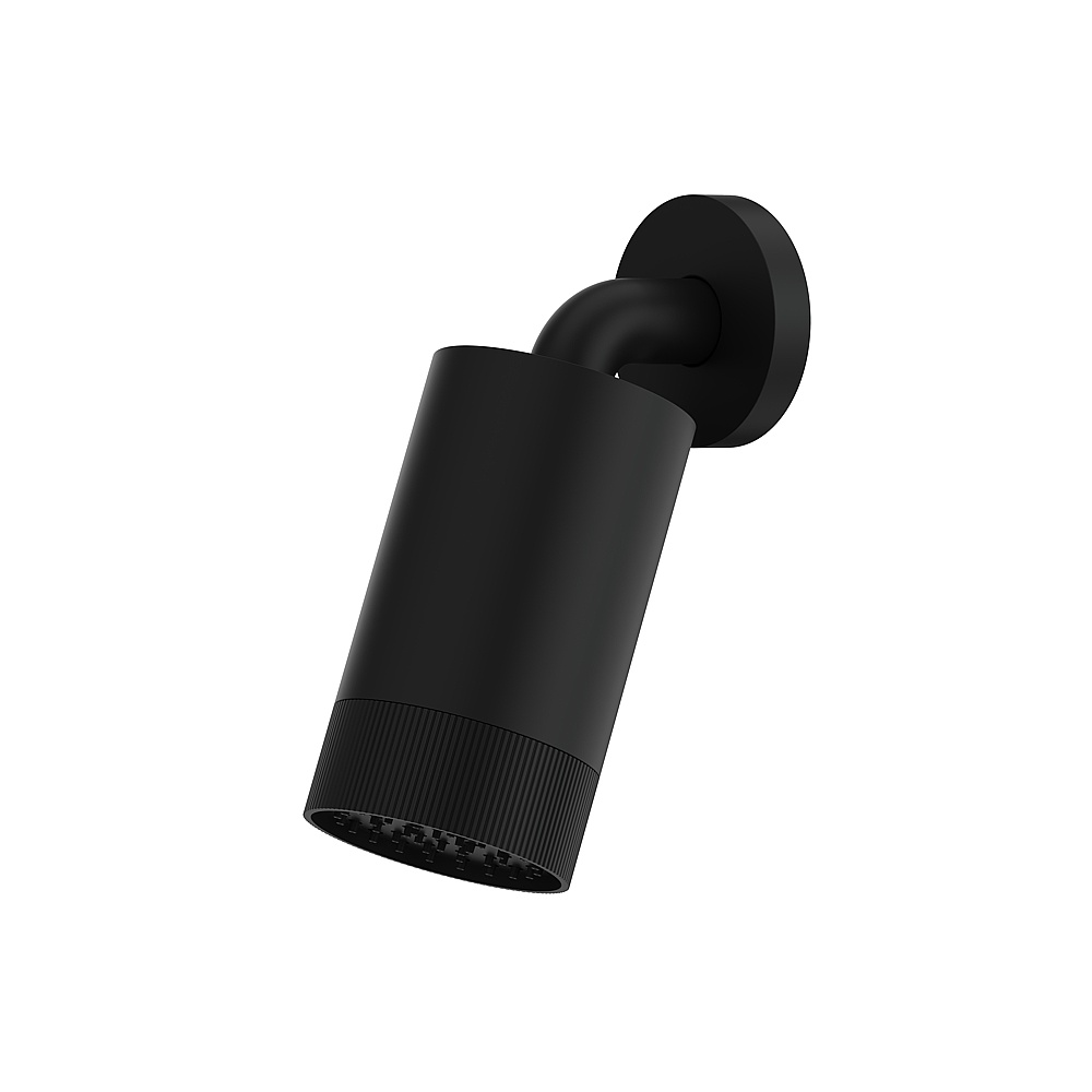 Aquabrass ABSCSPT67BK Showerhead with Wall Arm-Textured Ring - Black