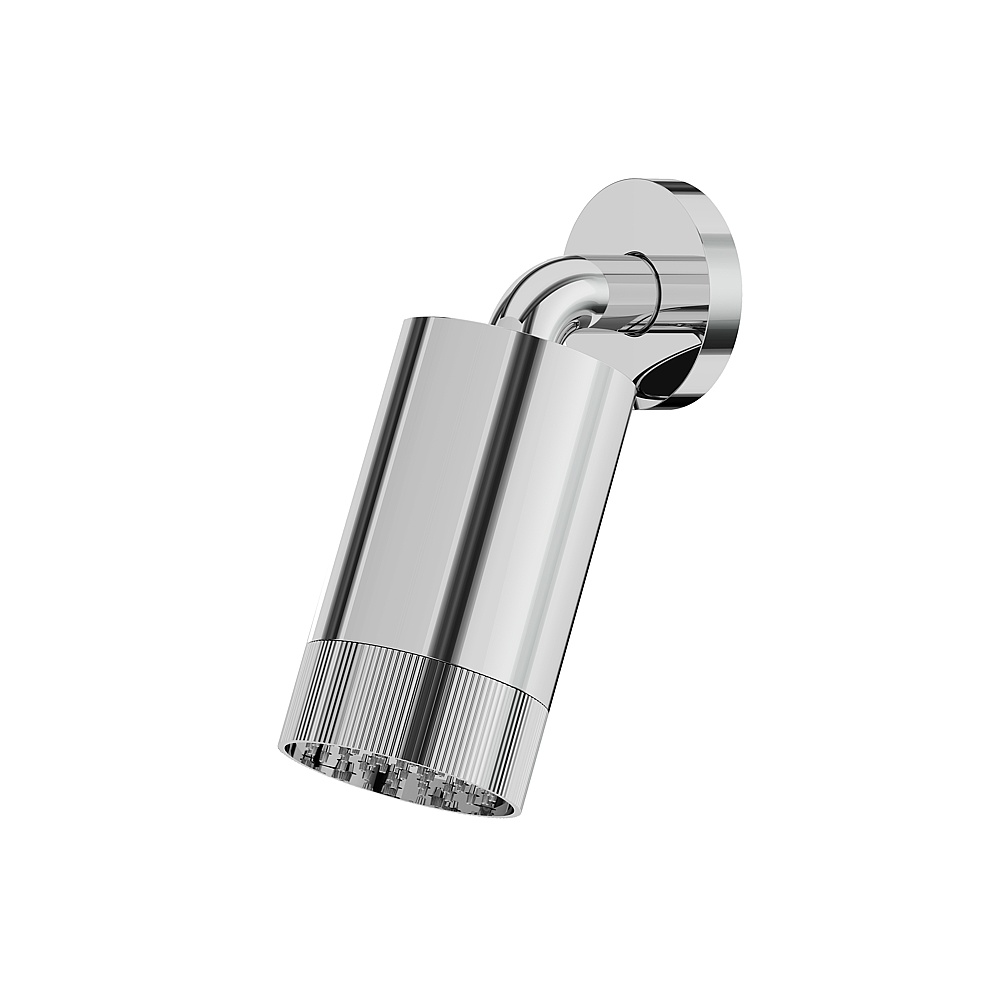 Aquabrass ABSCSPT67PC Showerhead with Wall Arm-Textured Ring - Polished Chrome