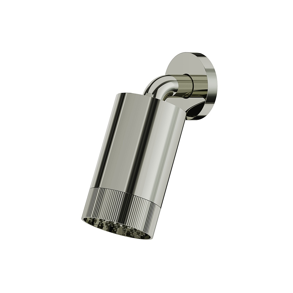 Aquabrass ABSCSPT67PN Showerhead with Wall Arm-Textured Ring - Polished Nickel