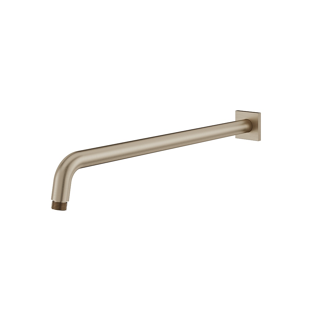 Aquabrass ABSCM8206BN 18" Round Shower Arm & Square Flange - Brushed Nickel