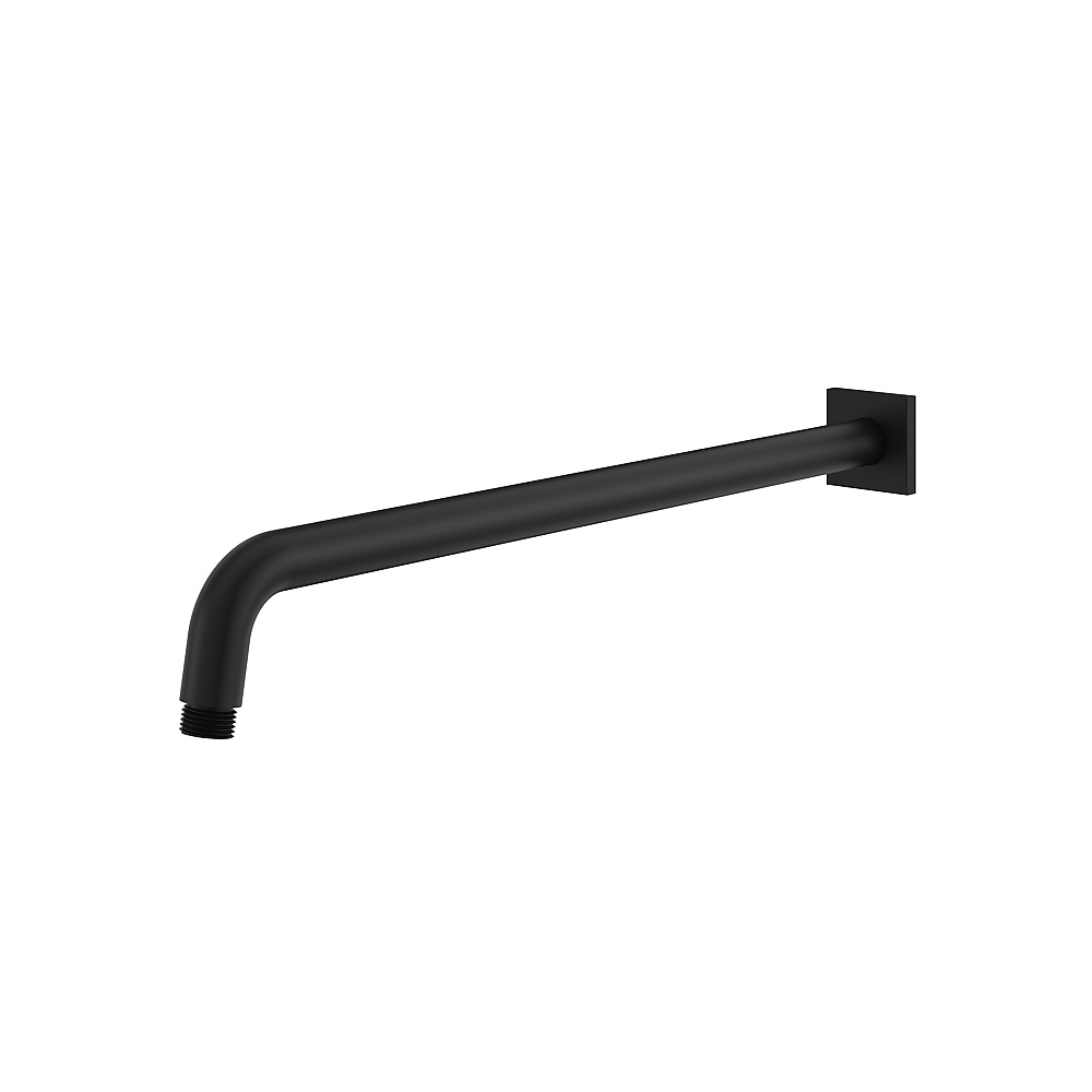 Aquabrass ABSCM8206EBK 18" Round Shower Arm & Square Flange - Electro Black