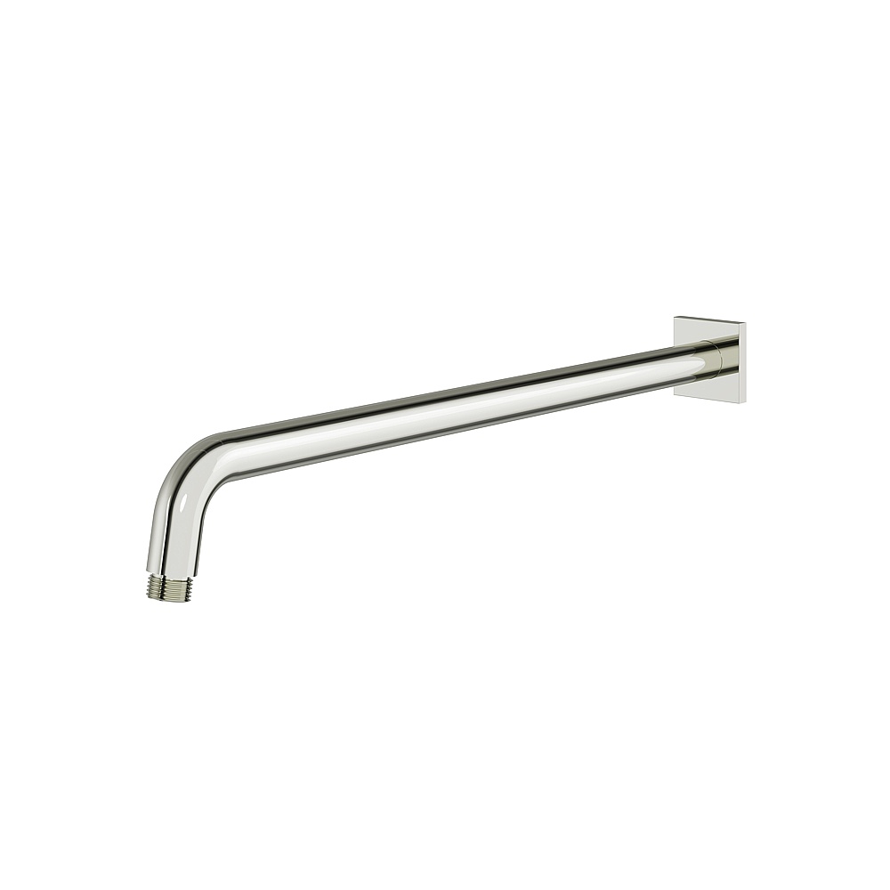 Aquabrass ABSCM8206PN 18" Round Shower Arm & Square Flange - Polished Nickel