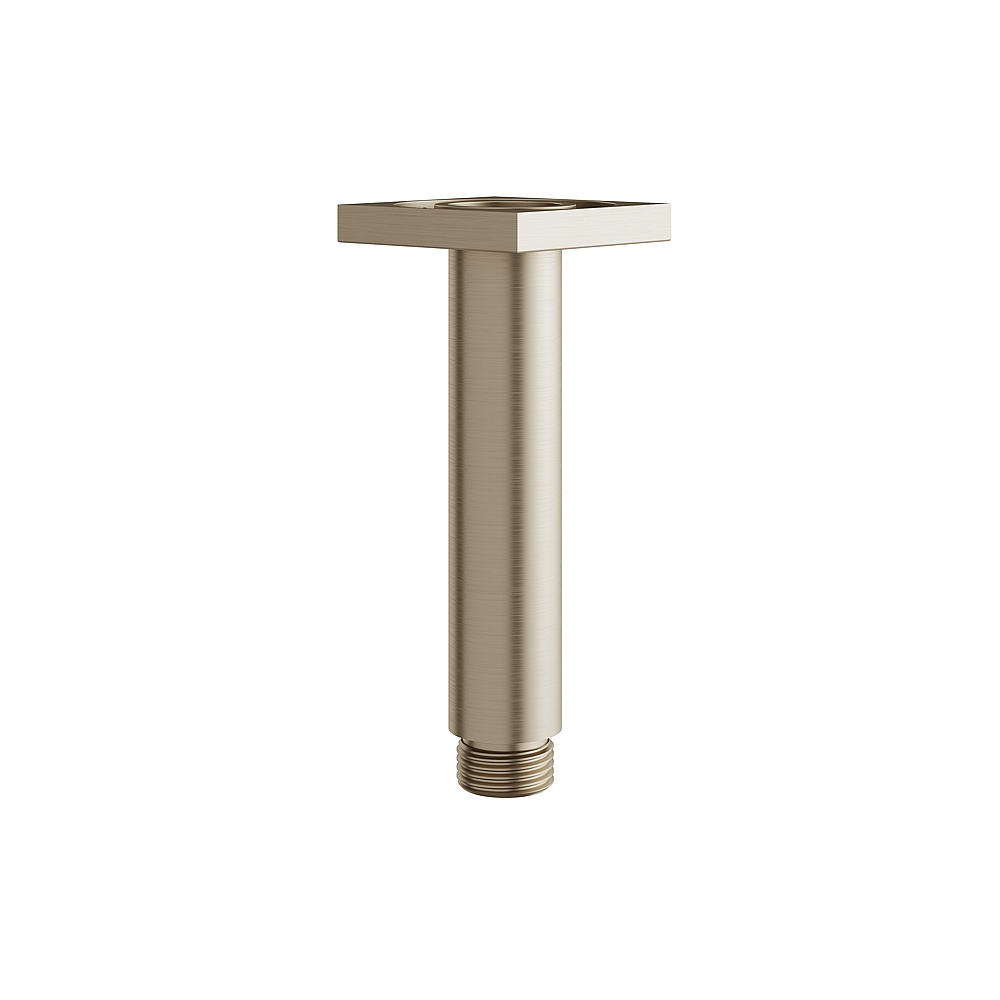 Aquabrass ABSCM8402BN 4" Round Ceiling Drop & Square Flange - Brushed Nickel