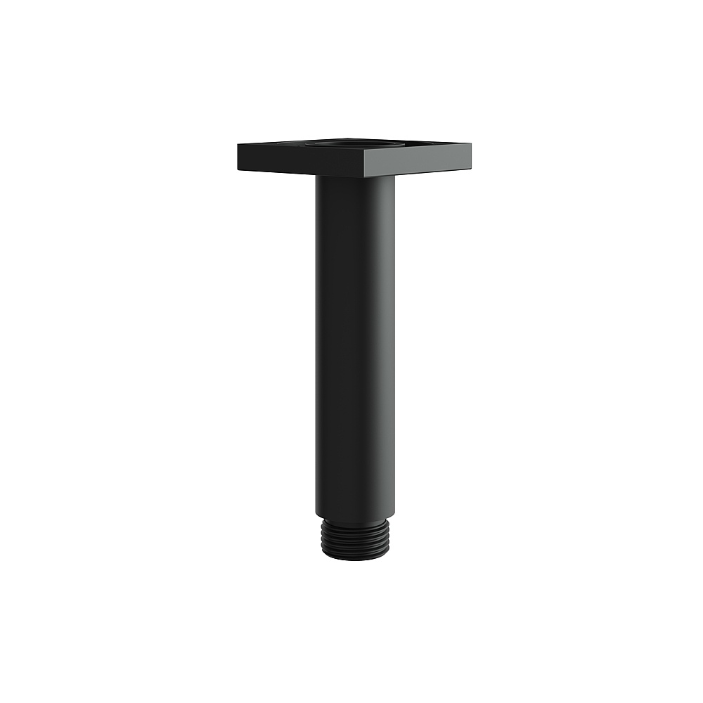 Aquabrass ABSCM8402EBK 4" Round Ceiling Drop & Square Flange - Electro Black