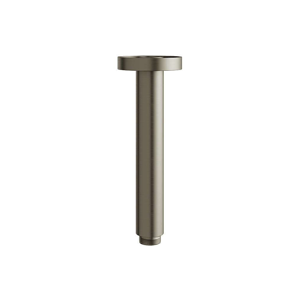 Aquabrass ABSCRCD06BBC Round 6'' Ceiling Arm with Flange - Brushed Black Chrome