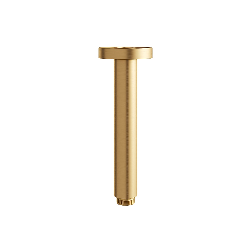 Aquabrass ABSCRCD06BGD Round 6'' Ceiling Arm with Flange - Brushed Gold