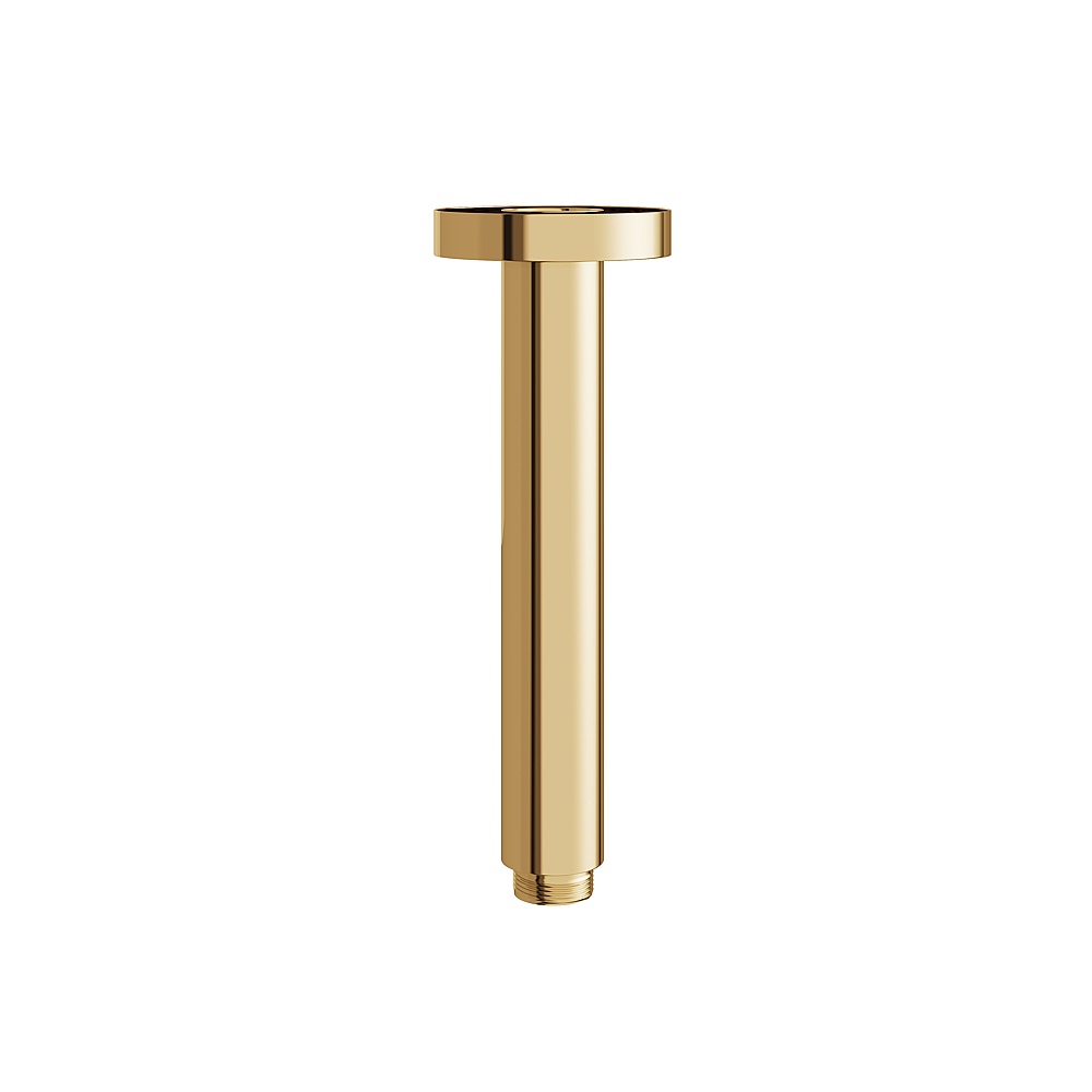 Aquabrass ABSCRCD06PGD Round 6'' Ceiling Arm with Flange - Polished Gold