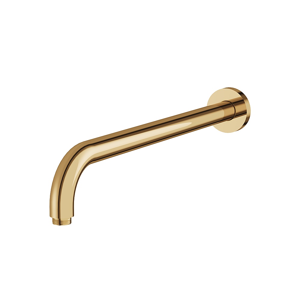 Aquabrass ABSCRSA16PGD Round 16'' Shower Arm with Flange - Polished Gold