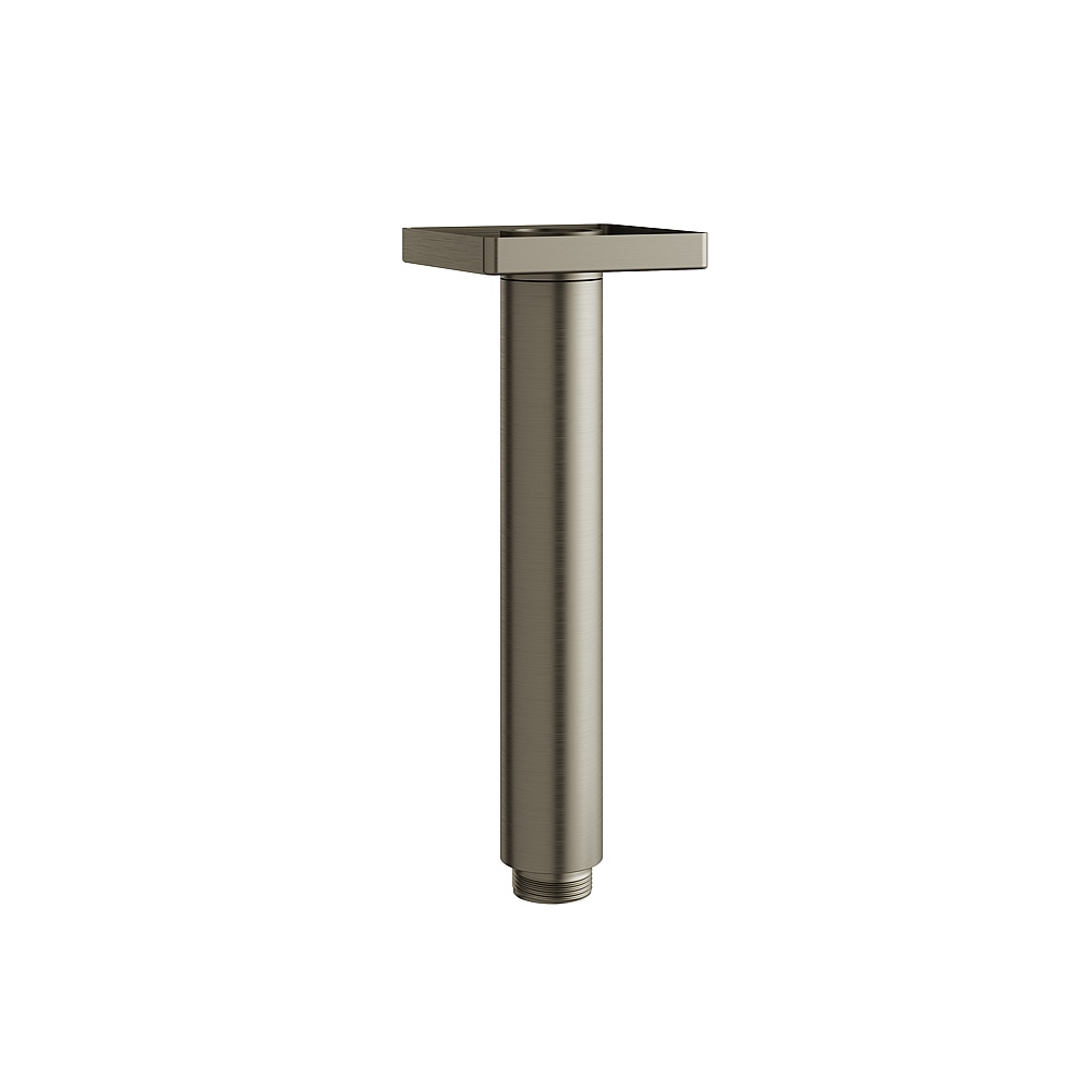 Aquabrass ABSCSCD06BBC Round 6'' Ceiling Arm with Square Flange - Brushed Black Chrome