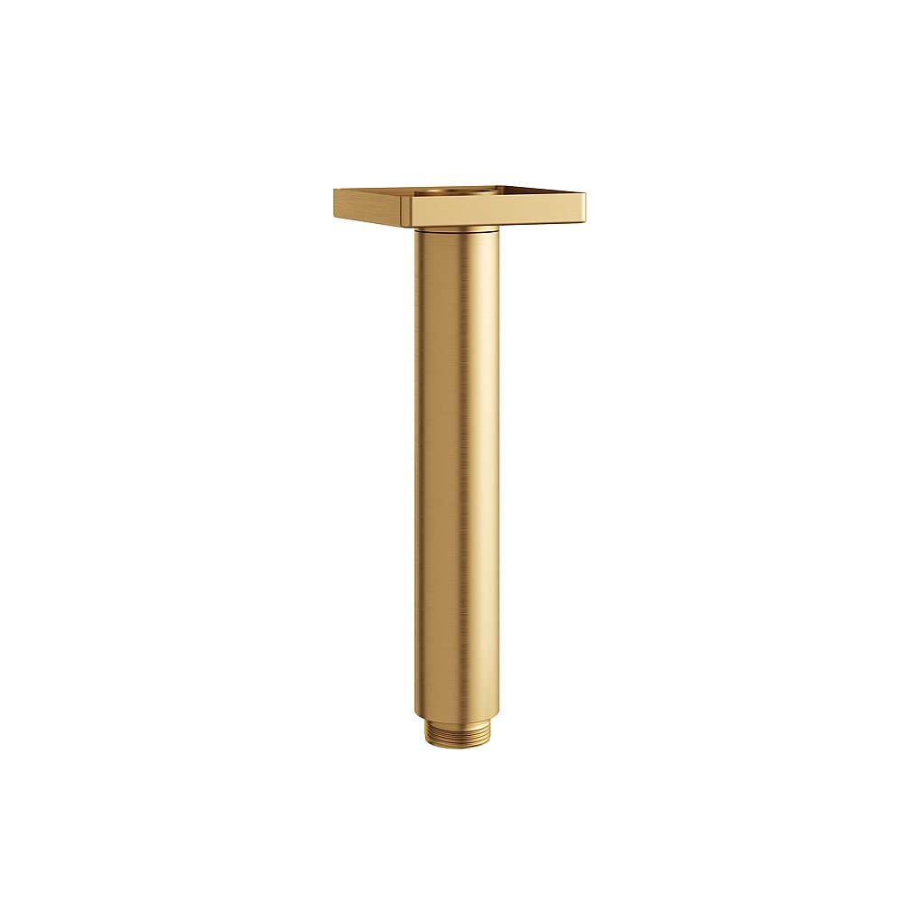 Aquabrass ABSCSCD06BGD Round 6'' Ceiling Arm with Square Flange - Brushed Gold
