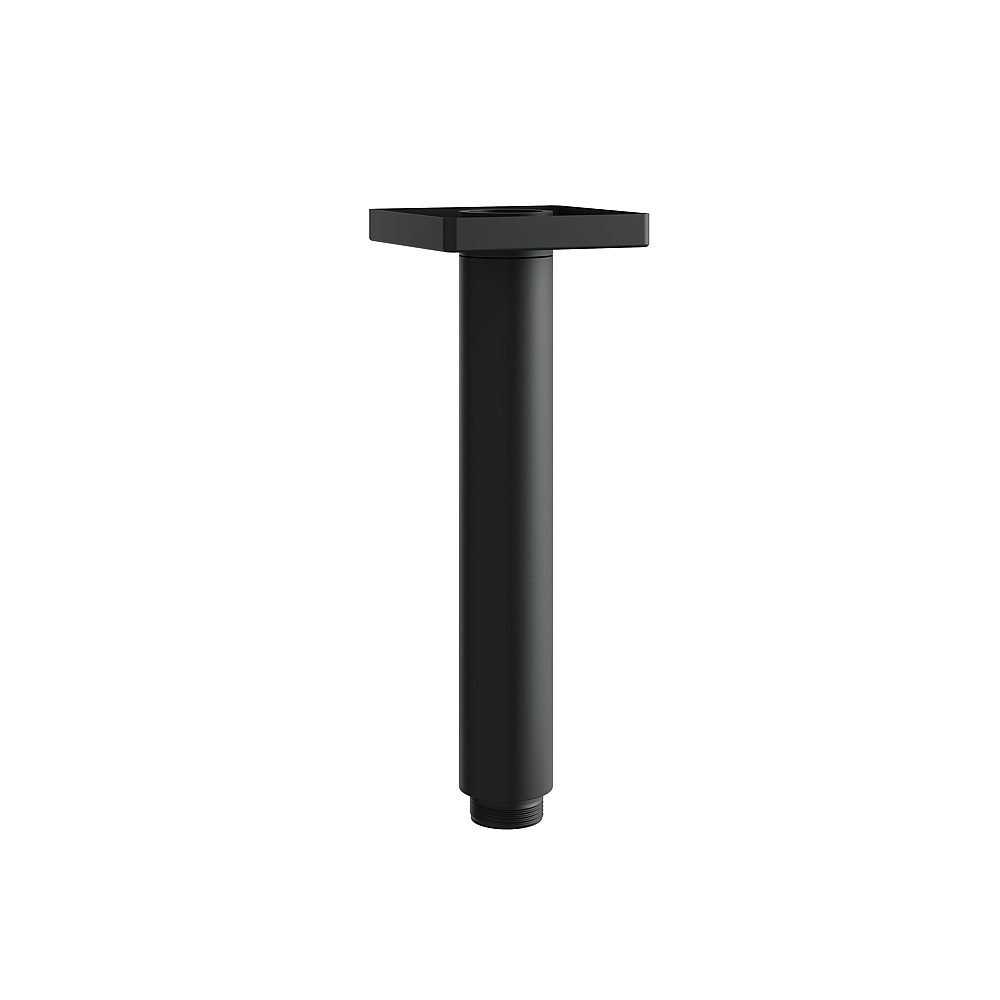 Aquabrass ABSCSCD06BK Round 6'' Ceiling Arm with Square Flange - Black