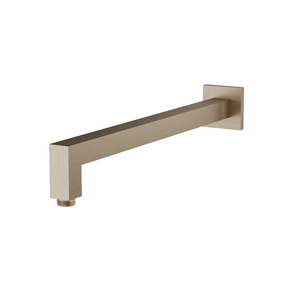 Aquabrass ABSCSSA16BN Square 16'' Shower Arm With Flange - Brushed Nickel