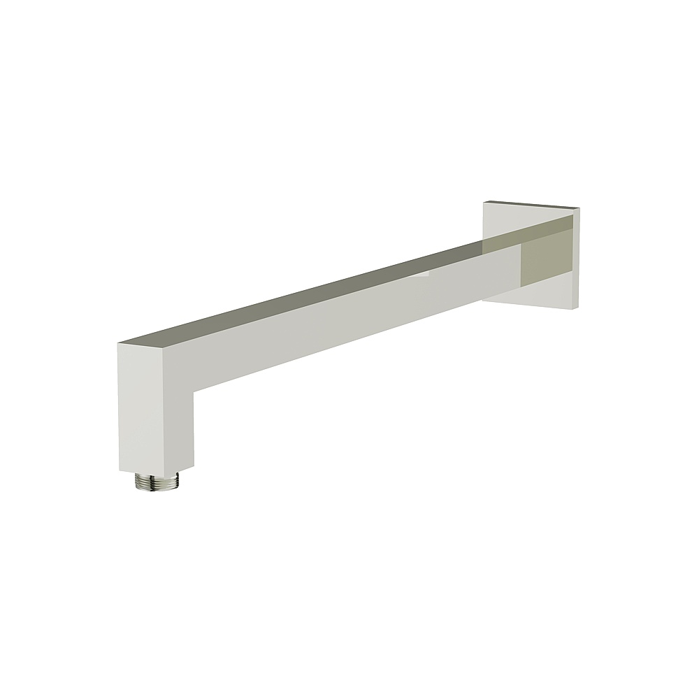 Aquabrass ABSCSSA16PN Square 16'' Shower Arm With Flange - Polished Nickel