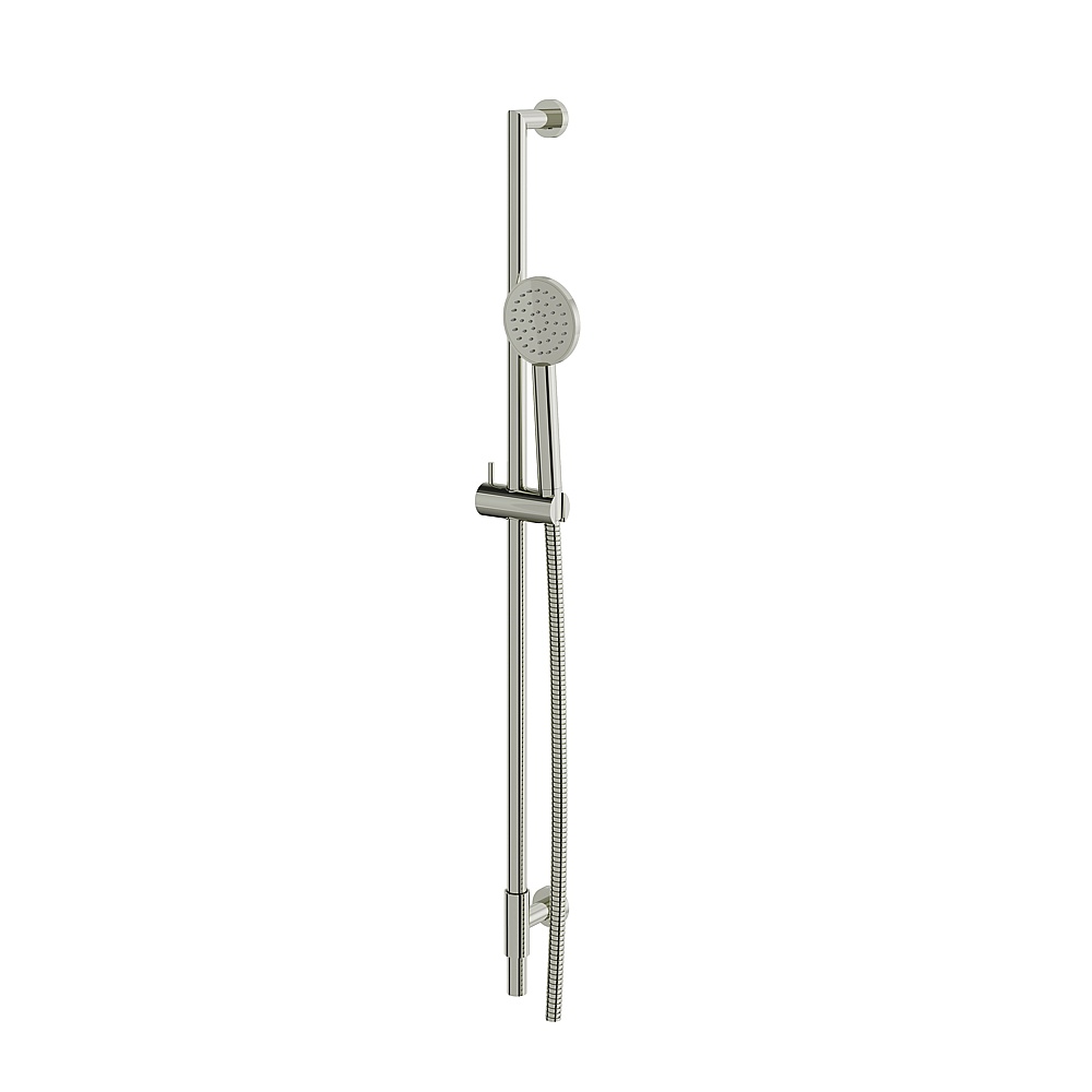 Aquabrass ABSCRCR85PN Complete Shower Rail with Round Handshower - Polished Nickel