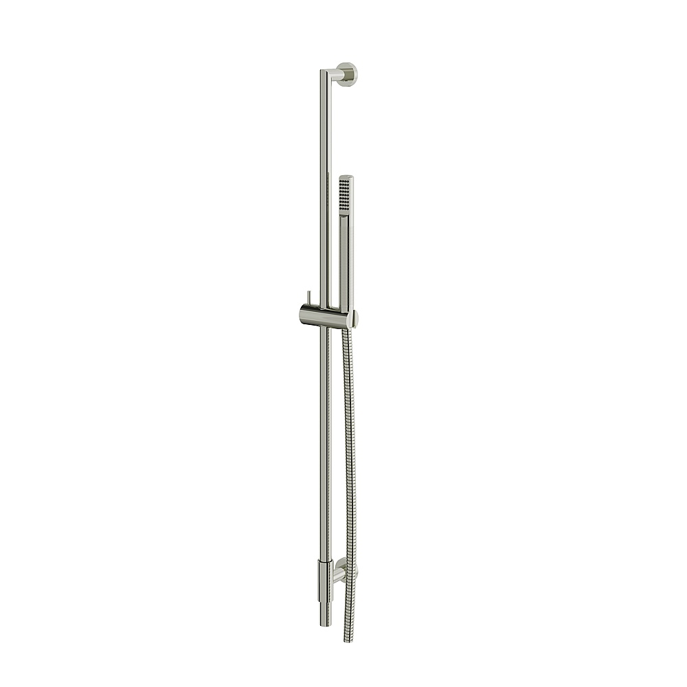 Aquabrass ABSCRCR95PN Complete Shower Rail with Tubular Handshower - Polished Nickel