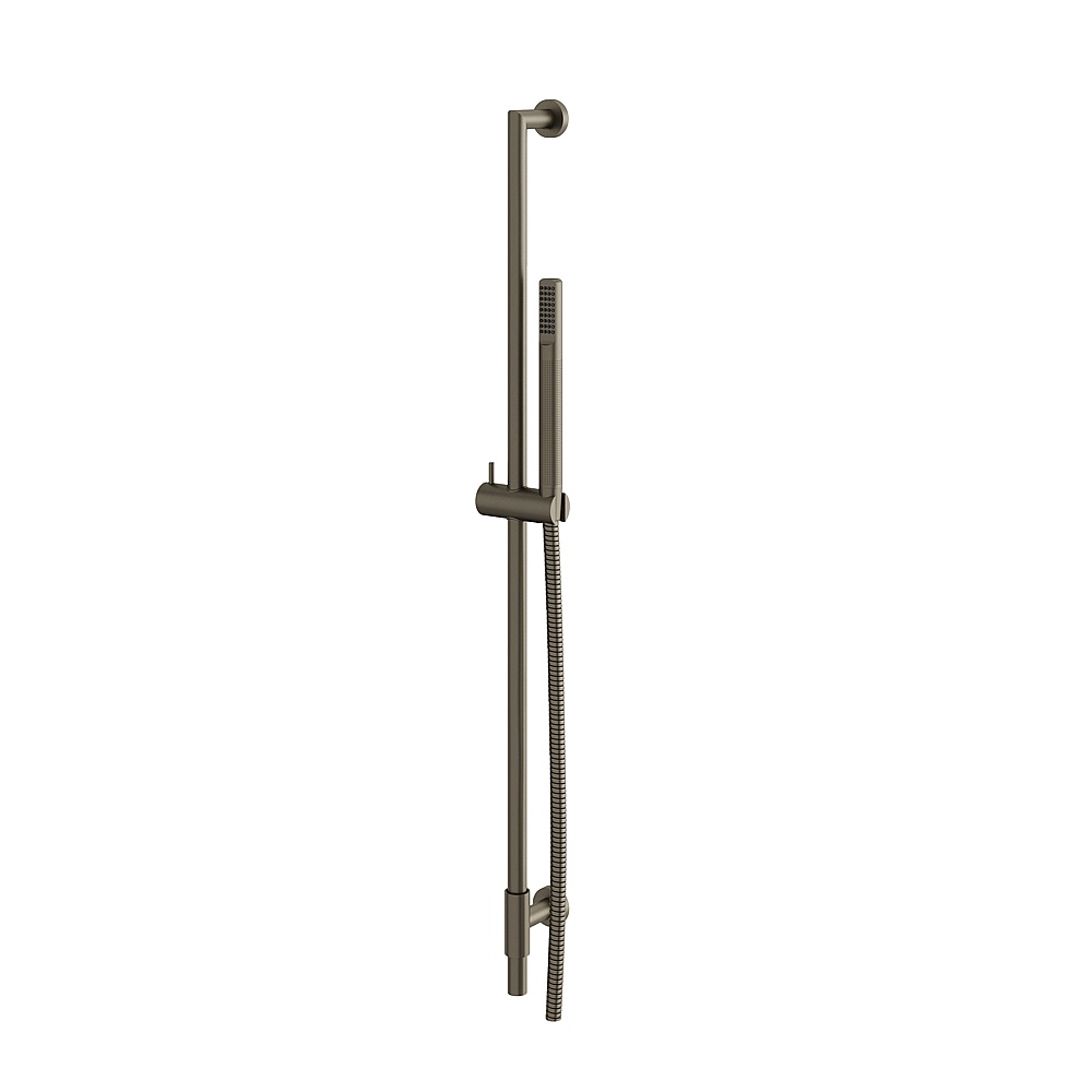 Aquabrass ABSCRCR95BBC Complete Shower Rail with Tubular Handshower - Brushed Black Chrome