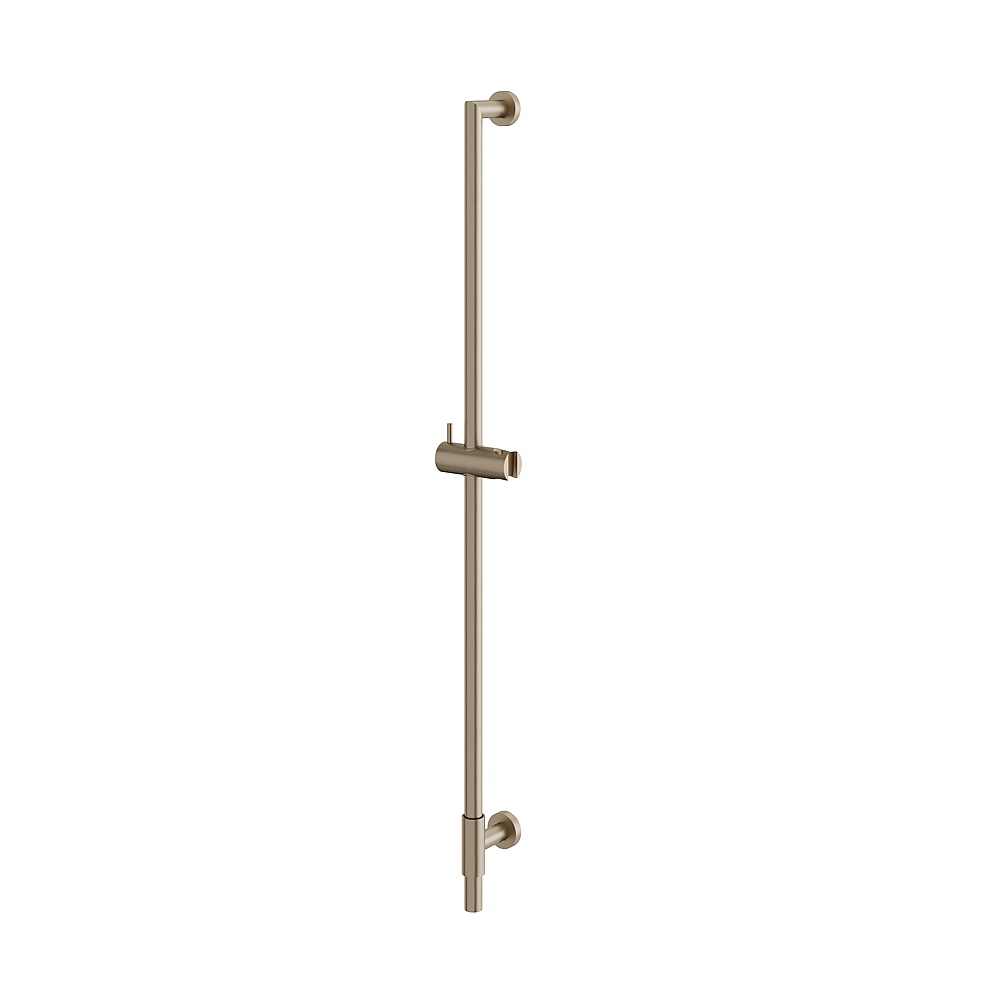 Aquabrass ABSCRSR35BN Round Shower Rail with Slider - Brushed Nickel
