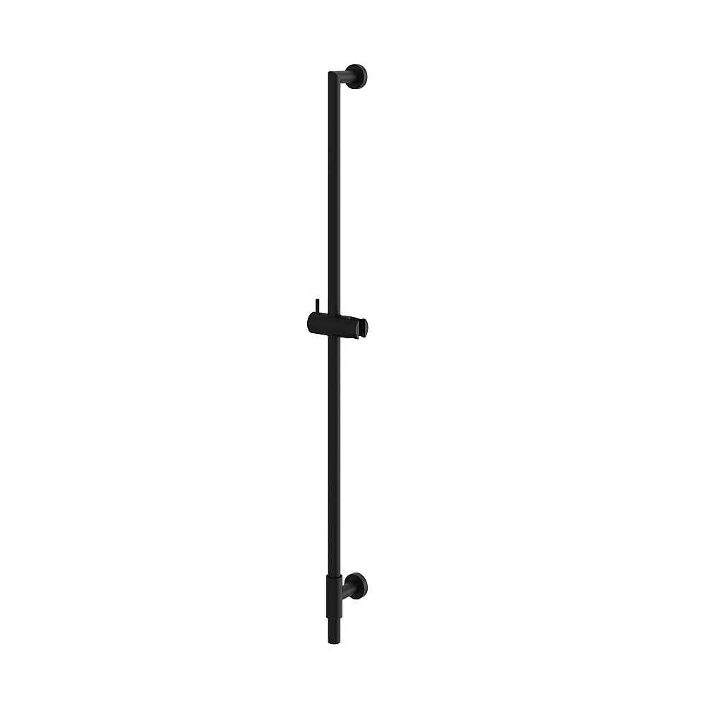 Aquabrass ABSCRSR35BK Round Shower Rail with Slider - Black