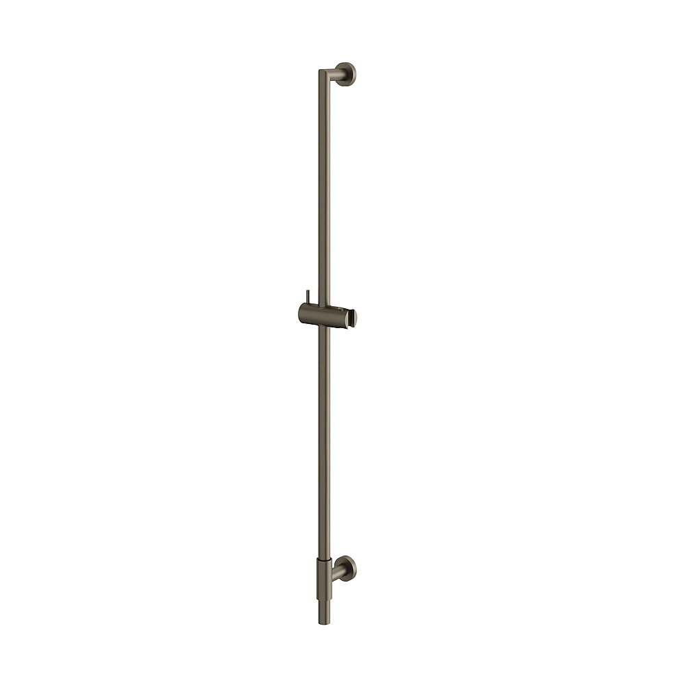 Aquabrass ABSCRSR35BBC Round Shower Rail with Slider - Brushed Black Chrome
