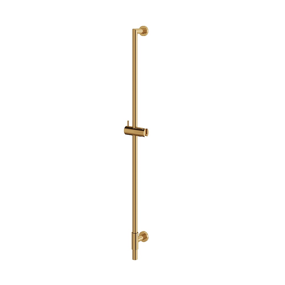 Aquabrass ABSCRSR35PGD Round Shower Rail with Slider - Polished Gold