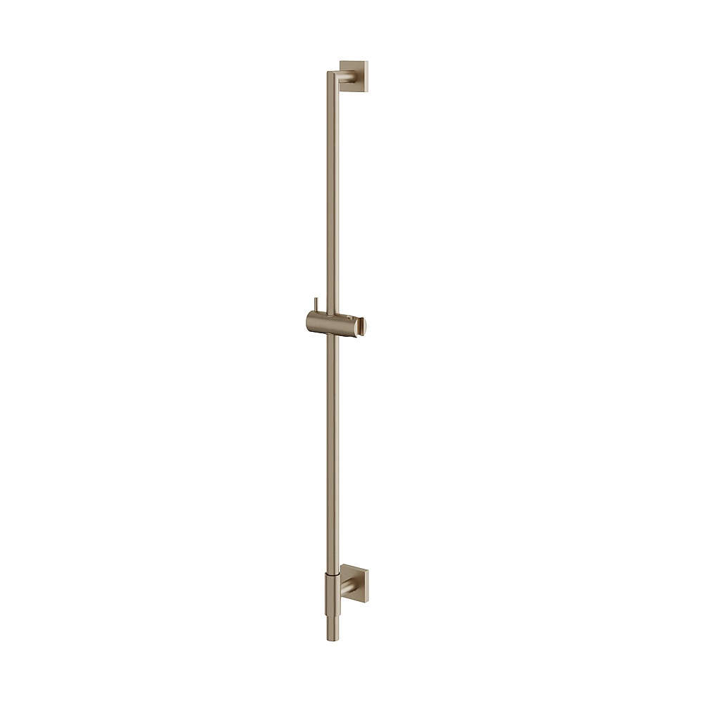 Aquabrass ABSCSSR35BN Shower rail Round Rail with Square Flange & Slider - Brushed Nickel