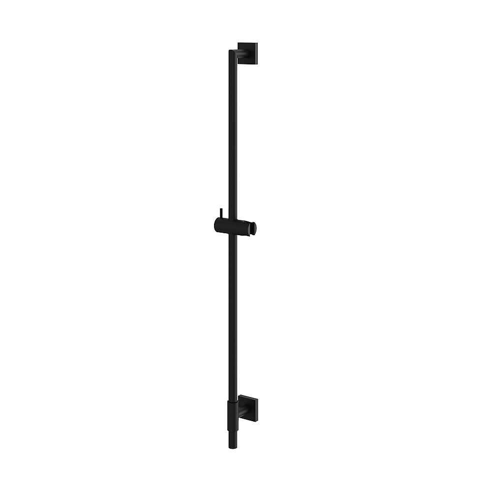 Aquabrass ABSCSSR35BK Shower rail Round Rail with Square Flange & Slider - Black
