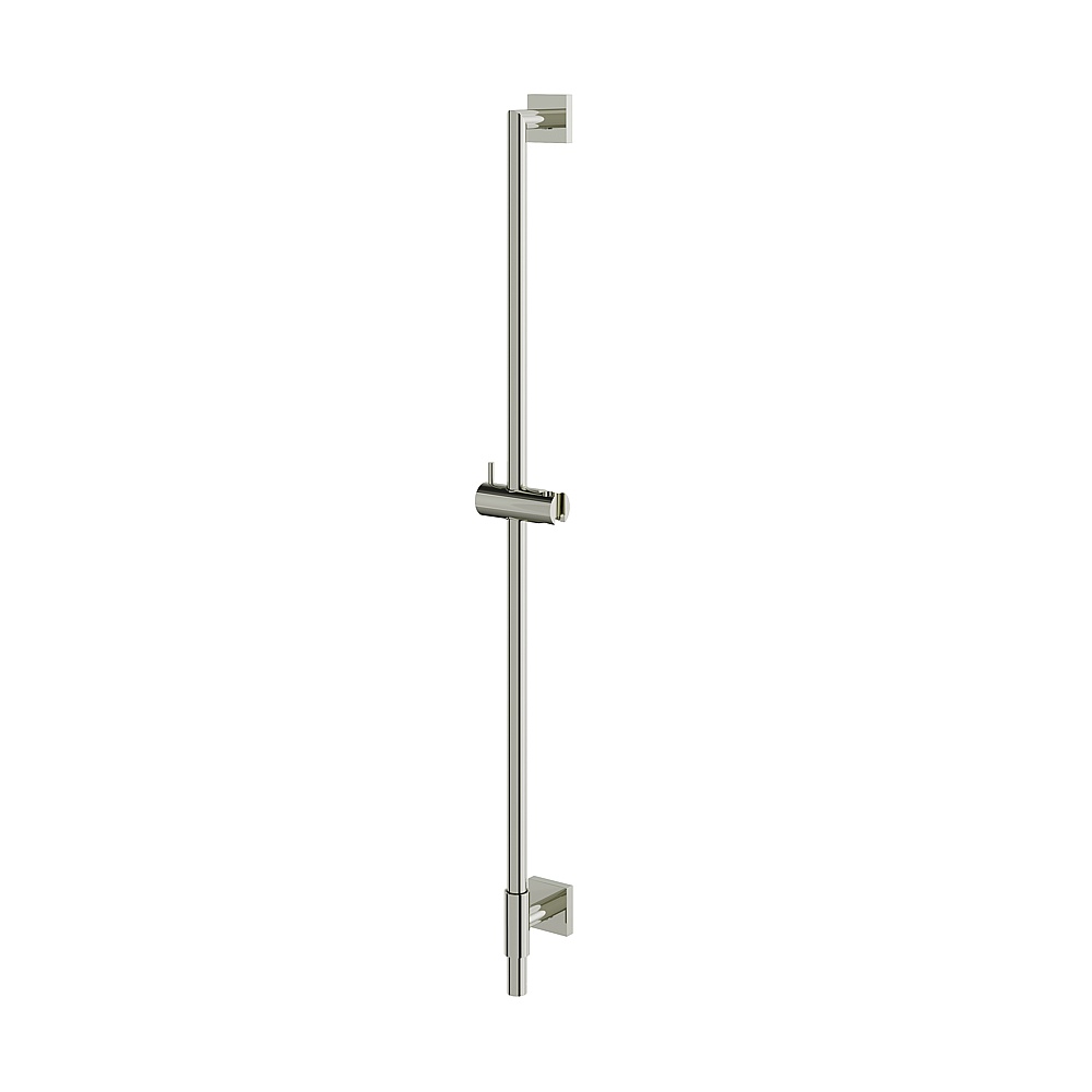 Aquabrass ABSCSSR35PN Shower rail Round Rail with Square Flange & Slider - Polished Nickel