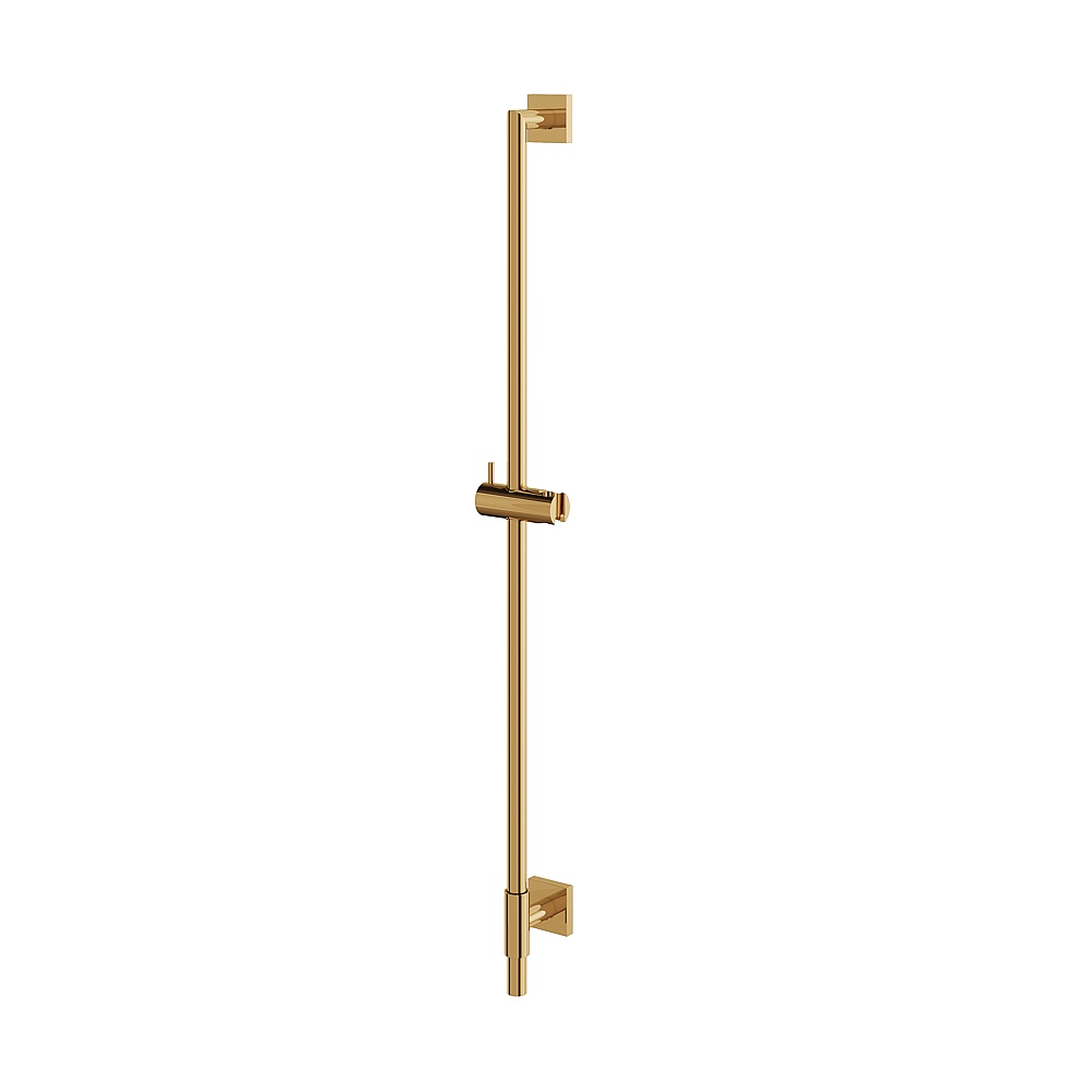Aquabrass ABSCSSR35PGD Shower rail Round Rail with Square Flange & Slider - Polished Gold