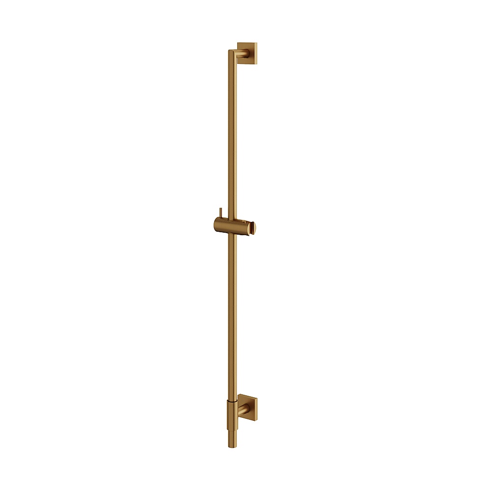 Aquabrass ABSCSSR35BGD Shower rail Round Rail with Square Flange & Slider - Brushed Gold