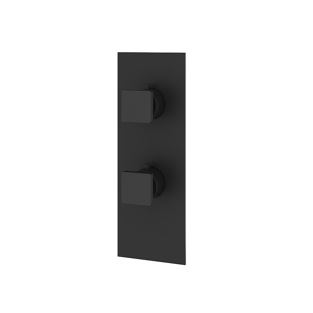 Aquabrass ABSTS9295BK Shower Trims SquareTrim Set- 2-Way Non-Shared for T12123 Valve - Black