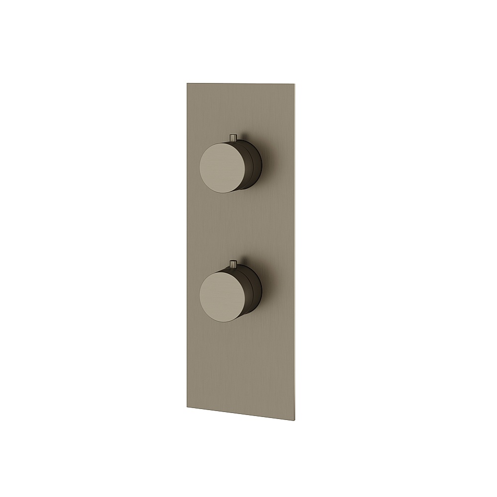 Aquabrass ABSTSR9295BBC Shower Trims Square/Round Trim Set 2-Way Non-Shared for T12123 Valve - Brushed Black Chrome