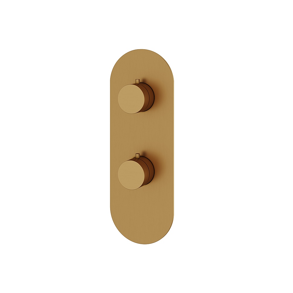 Aquabrass ABSTR9395BGD Shower Trims Round Trim Set 3-Way Non-Shared for T12123 Valve - Brushed Gold